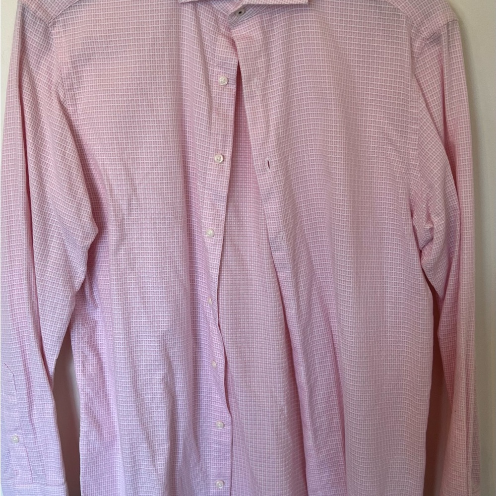 Ben Sherman Pink Grid Pattern Button Down Shirt